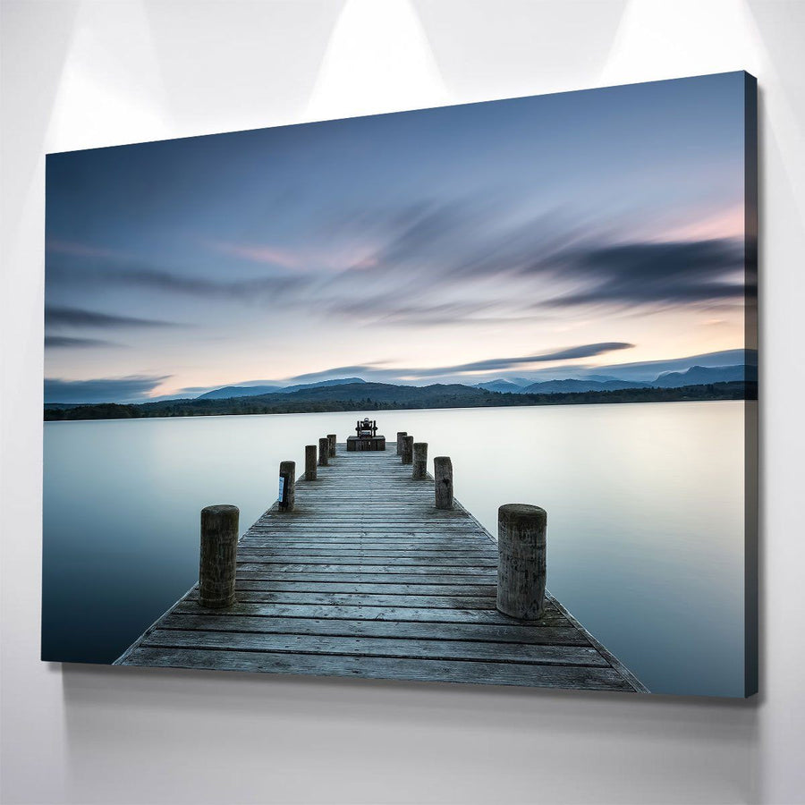 Lake Pier At Dusk - Amazing Canvas Prints